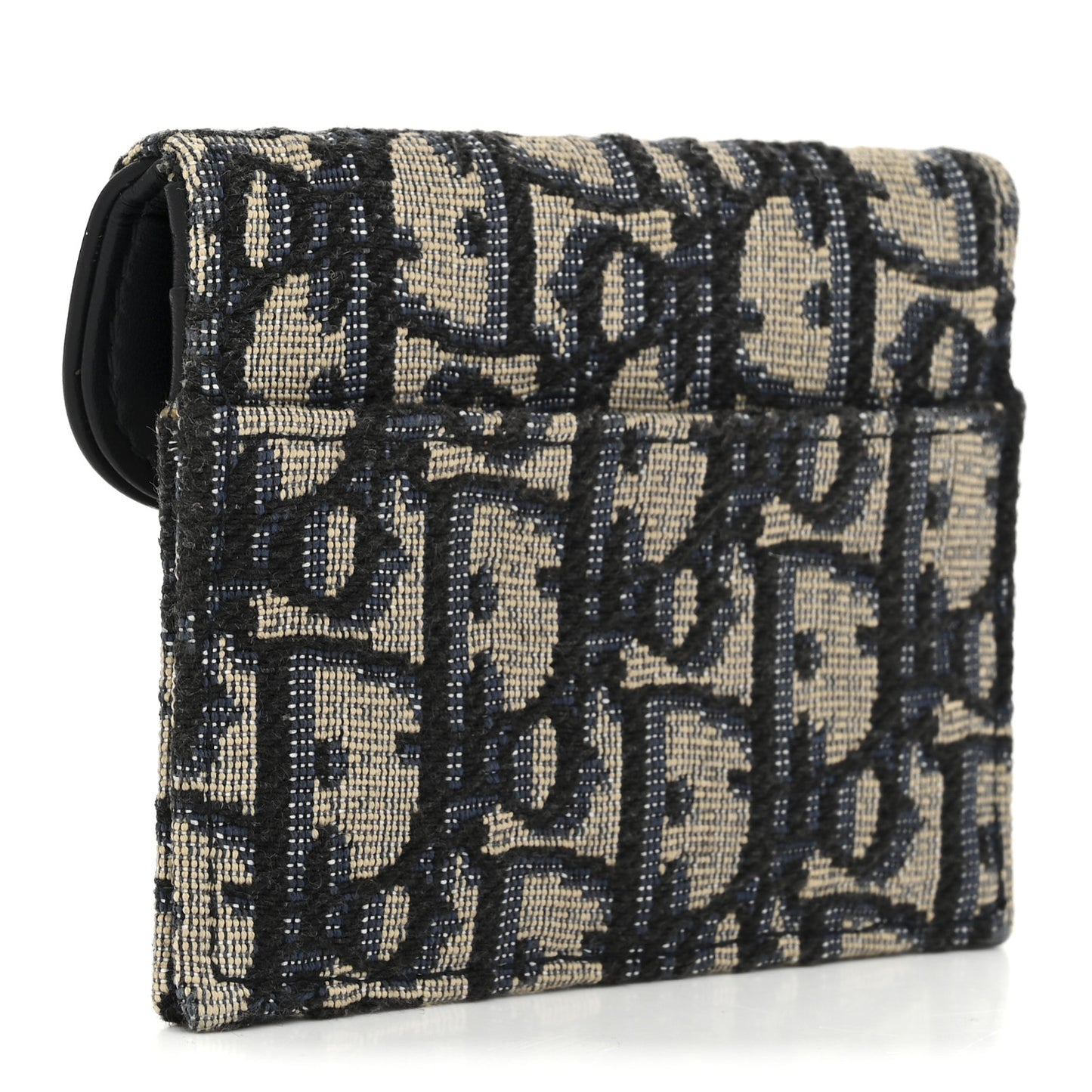 Oblique Saddle Card Holder Blue