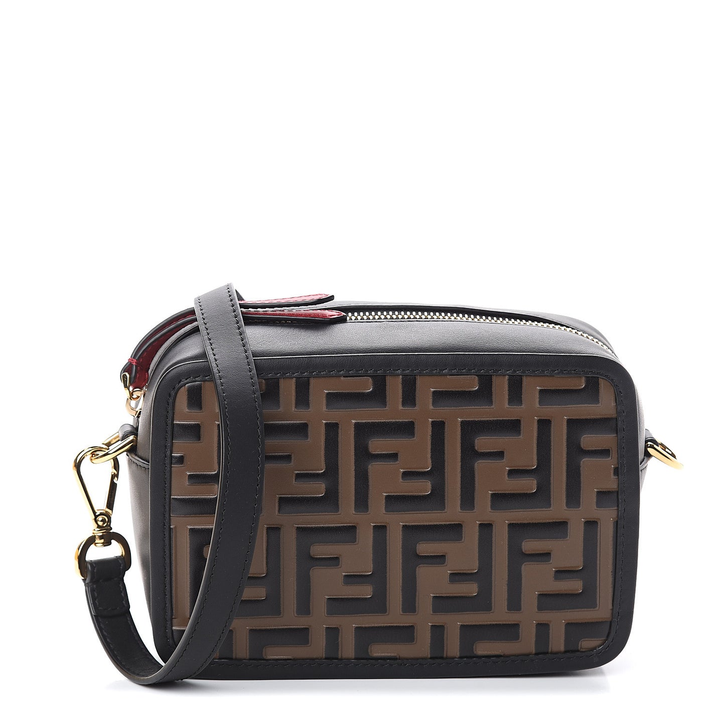 Vitello Century Bi-Color FF 1974 Embossed Mini Camera Case Maya Black