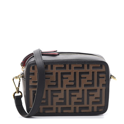 Fendi Vitello Century Bi-Color FF 1974 Embossed Mini Camera Case Maya Black 1 of 7