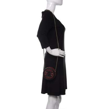 Chanel Caviar Quilted Round Filigree Crossbody Burgundy Black 2 of 11