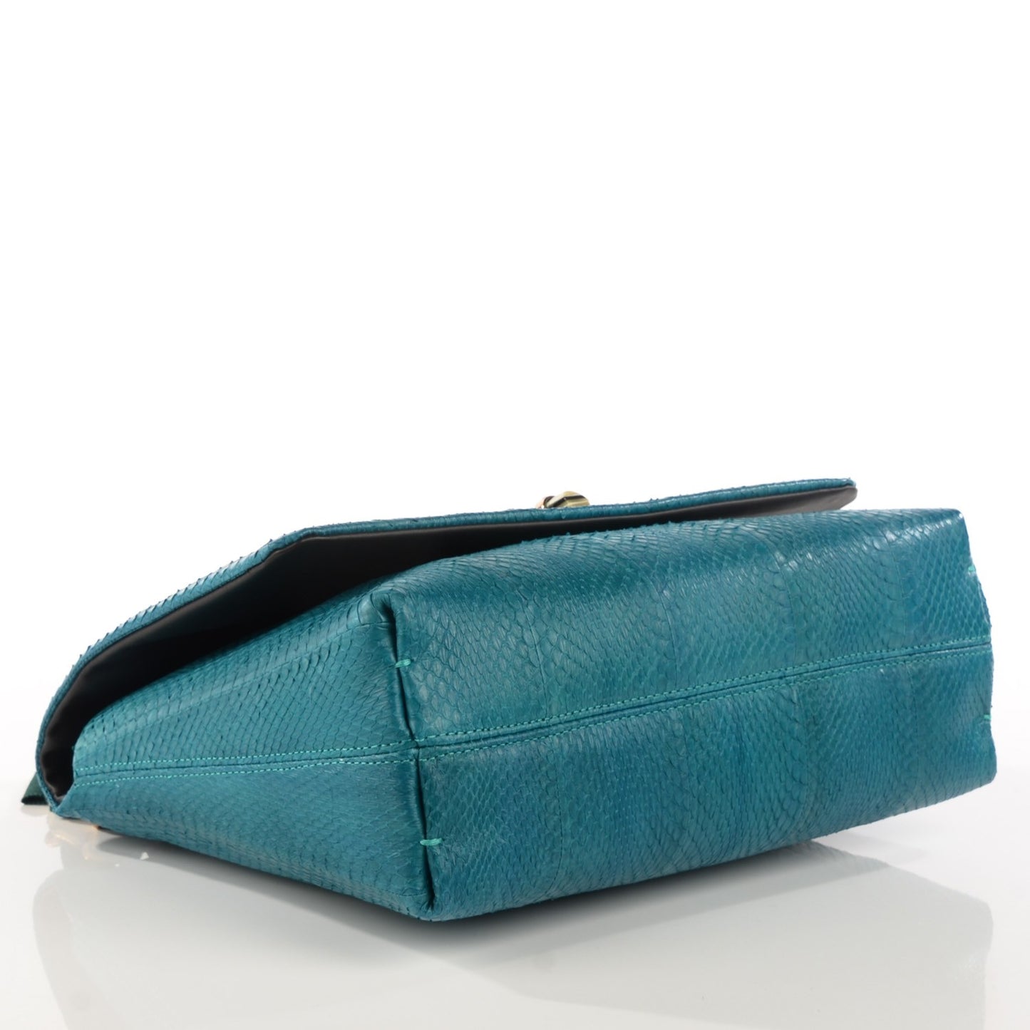 Snakeskin Medium Happy Shoulder Bag Turquoise