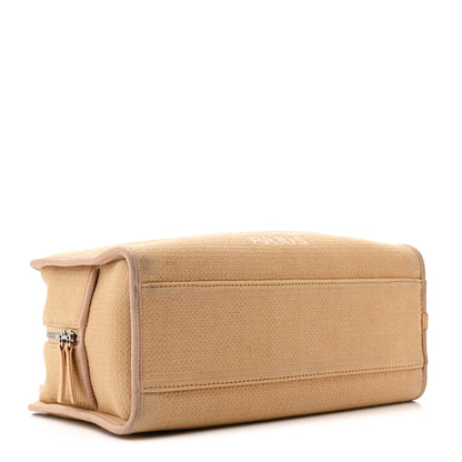 Chanel Canvas Deauville Bowling Bag Beige 4 of 17