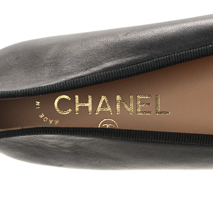 Chanel Lambskin Patent Cap Toe Ballerina Flats 39.5 Black 7 of 8
