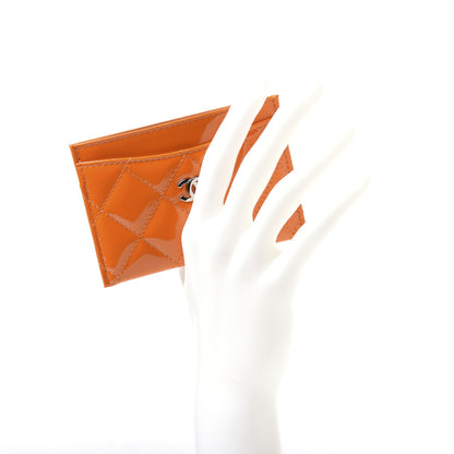 Chanel Patent Calfskin Quilted Card Holder Orange 2 of 9
