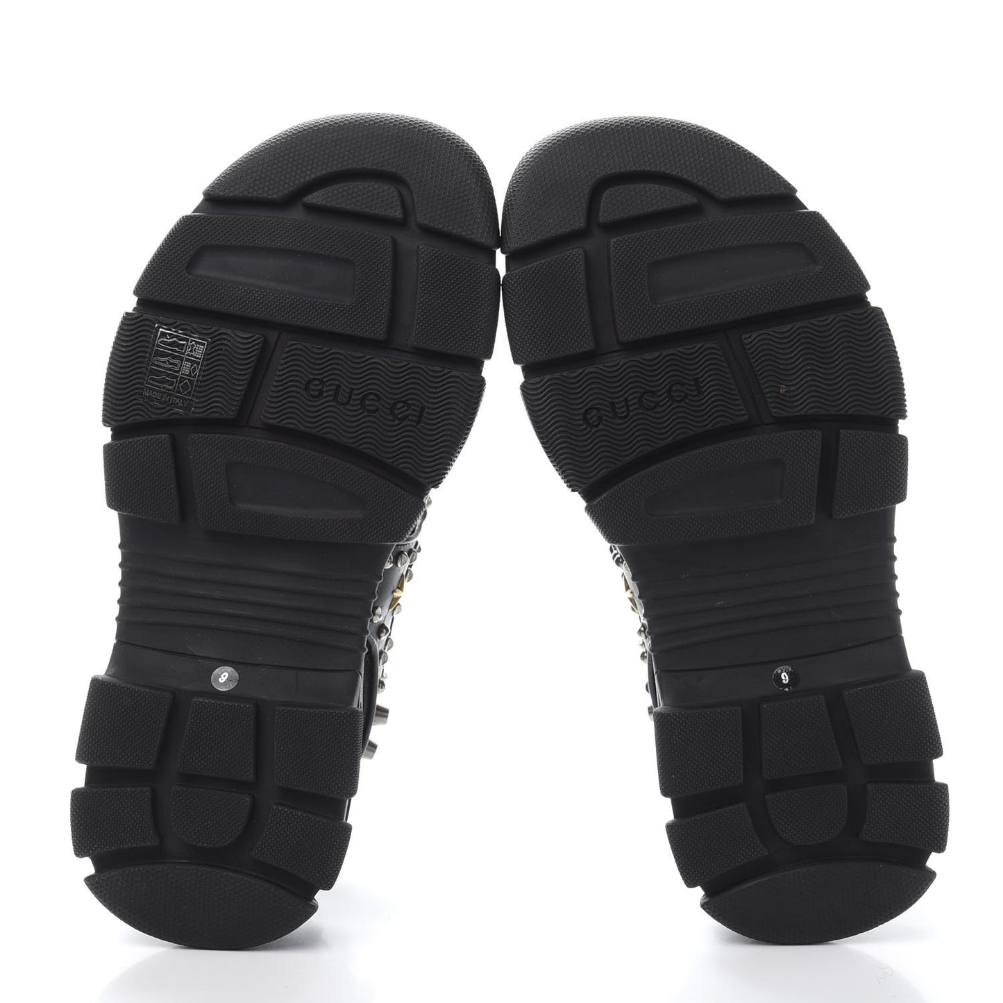 Nappa Mesh Studded Mens Aguru Sandals 9 Black