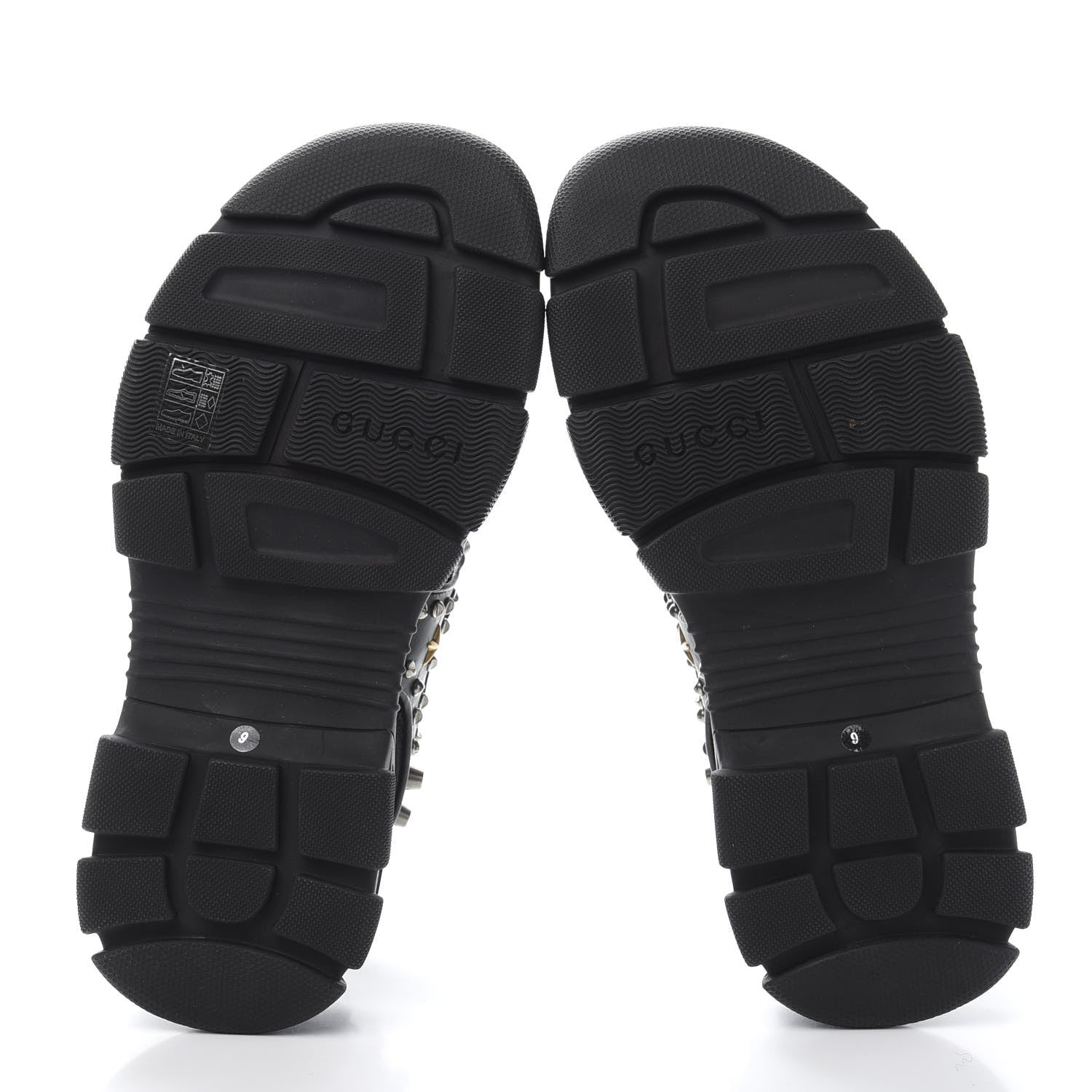 Gucci Nappa Mesh Studded Mens Aguru Sandals 9 Black 5 of 8