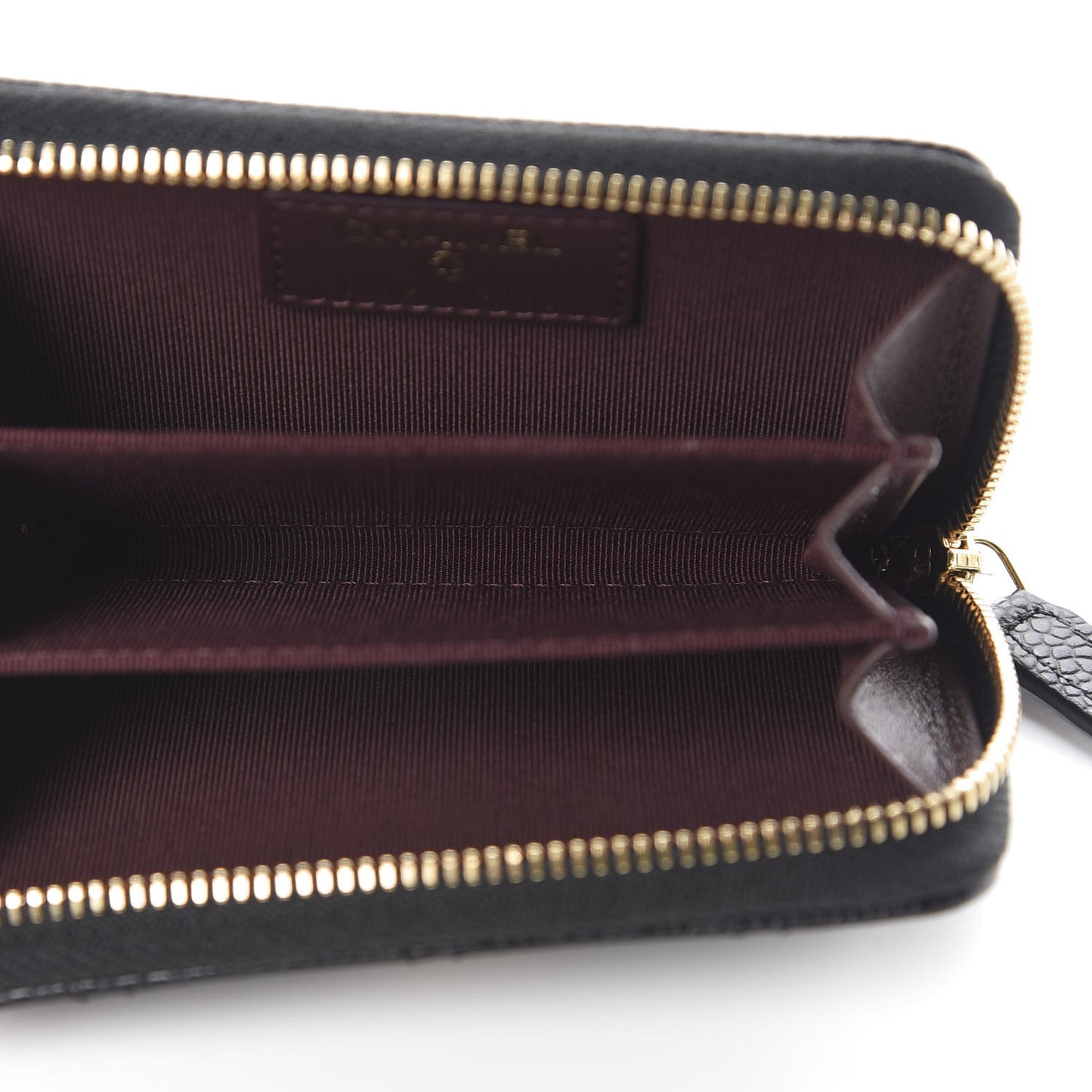 Caviar Quilted Zip Coin Purse Black