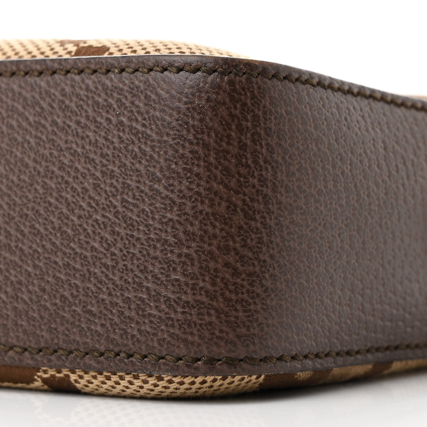 Gucci Monogram Jumbo GG Textured Dollar Calfskin Web Messenger Shoulder Bag Camel Ebony New Acero 10 of 11