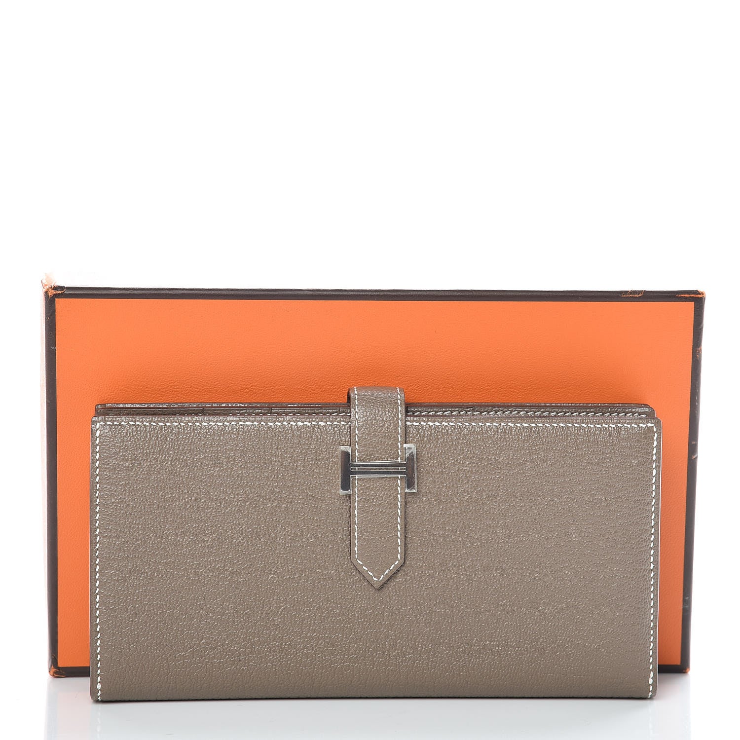 Hermes Chevre Mysore Bearn Gusset Wallet Etoupe 10 of 10