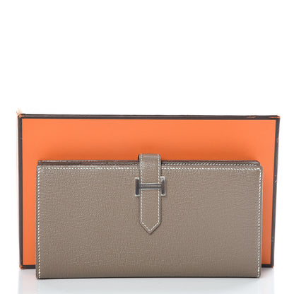 Hermes Chevre Mysore Bearn Gusset Wallet Etoupe 10 of 10