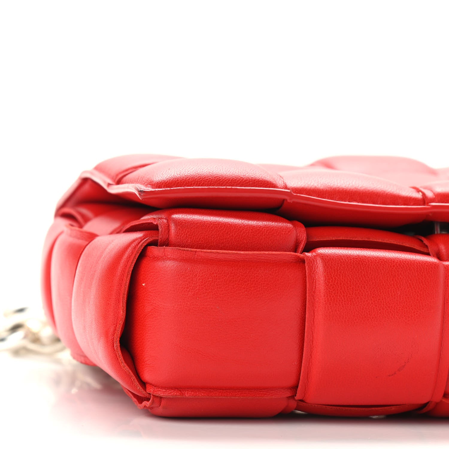 Bottega Veneta Lambskin Maxi Intreccio Padded Chain Cassette Crossbody Bag Nail Polish 7 of 9