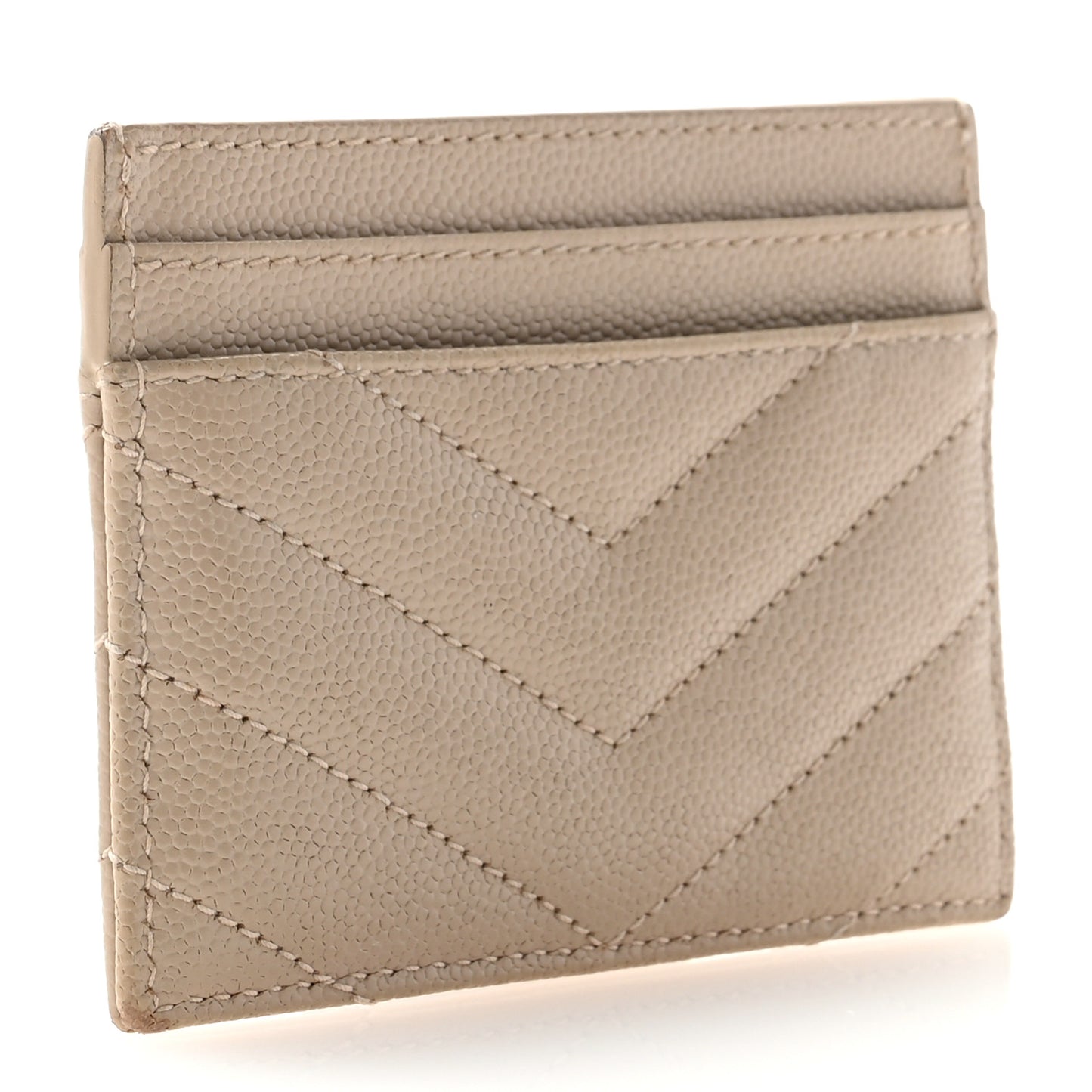 Grain De Poudre Matelasse Chevron Monogram Credit Card Case Nude Powder