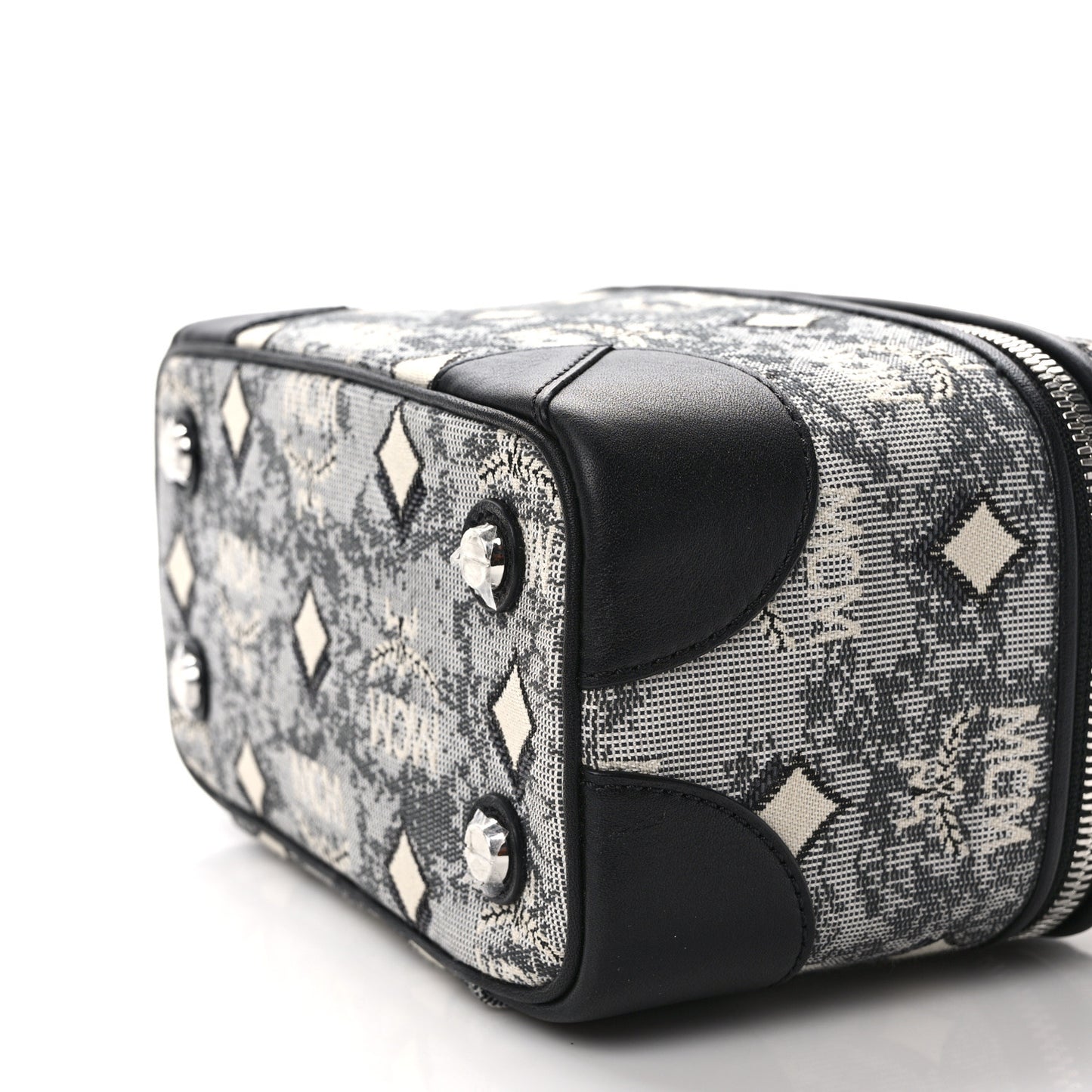 Vintage Jacquard Monogram Rockstar Small Vanity Crossbody Bag Grey