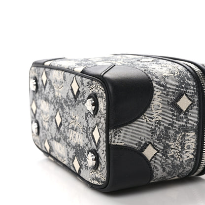 MCM Vintage Jacquard Monogram Rockstar Small Vanity Crossbody Bag Grey 7 of 9