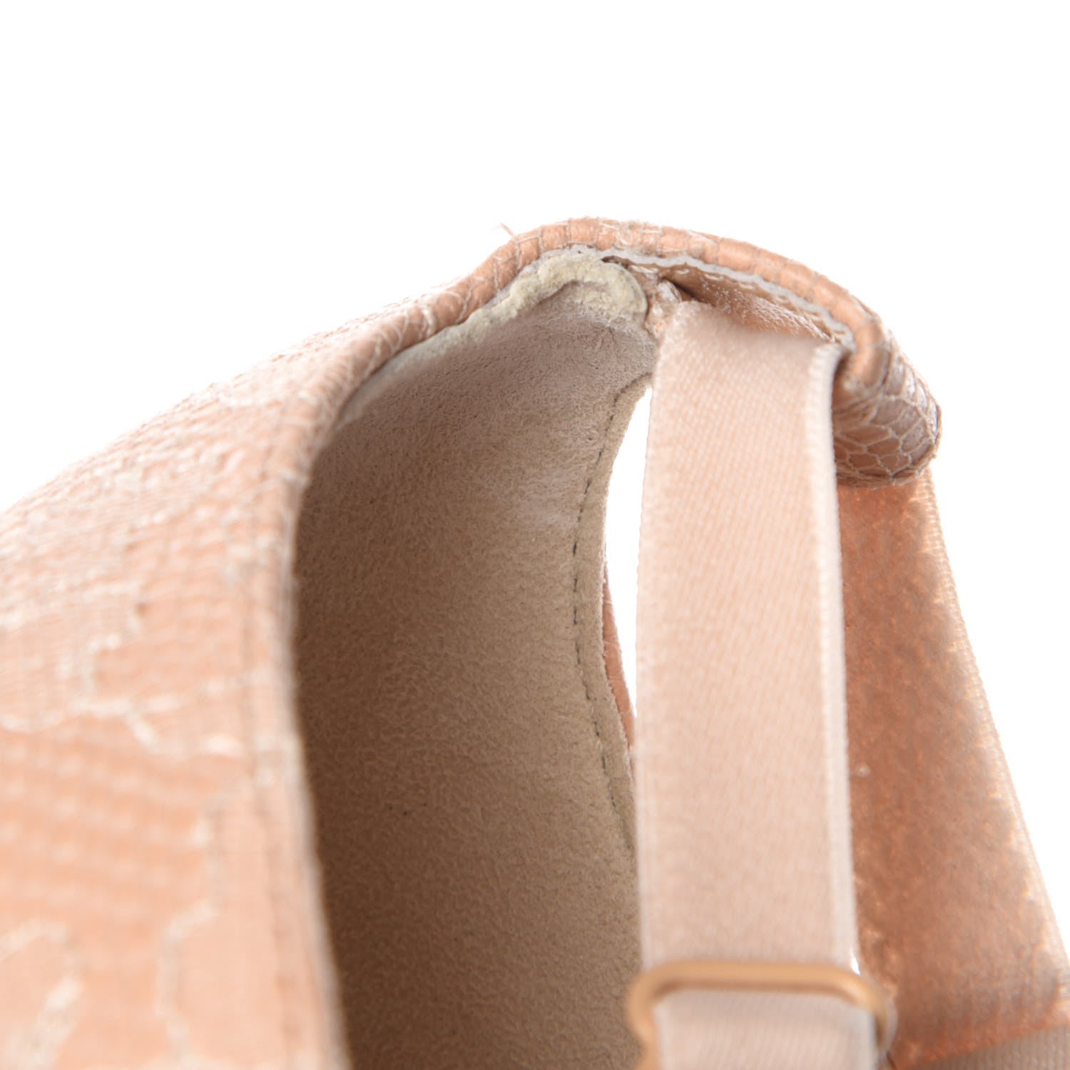 Christian Louboutin Satin Chantilly Lace Hot Jeanbi 100 Pumps 41 Nude 8 of 9