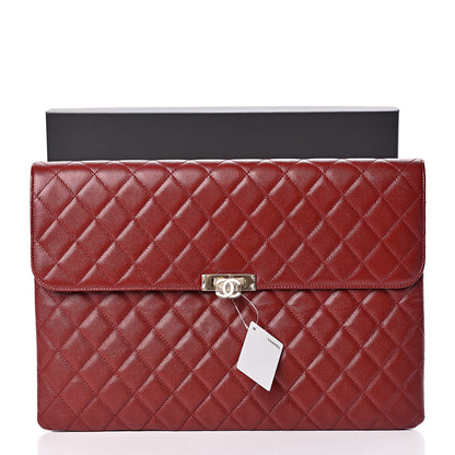 Chanel Caviar Quilted Large Golden Class Pouch Dark Red 8 of 8