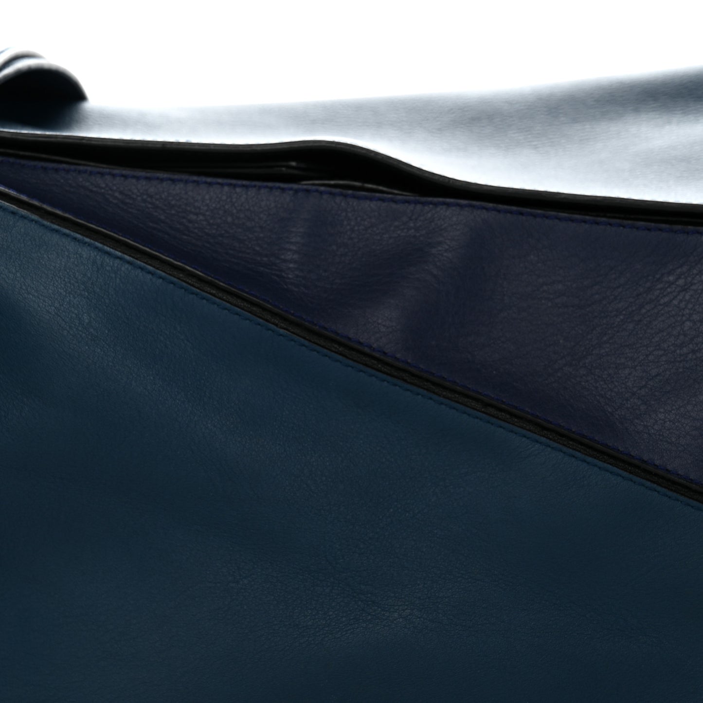 Calfskin XL Puzzle Bag Blue Black