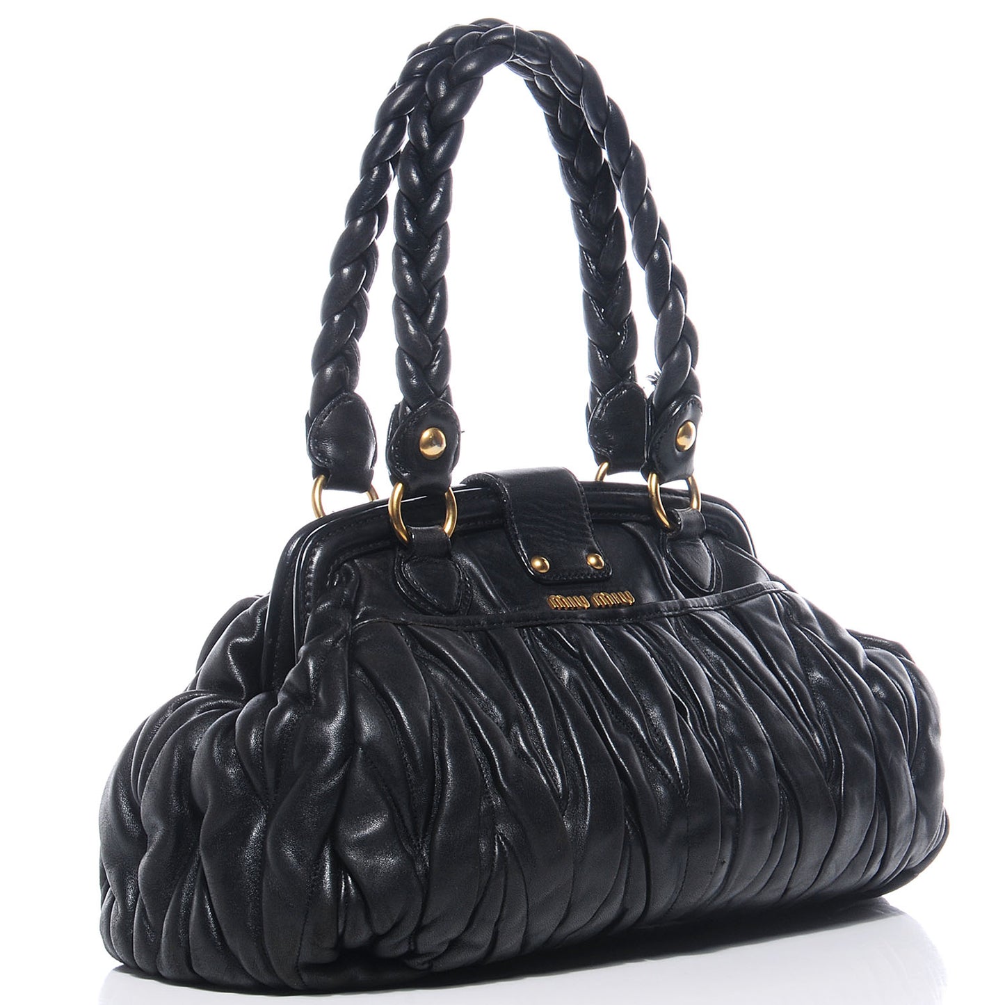 Nappa Matelasse Coffer Frame Tote Black