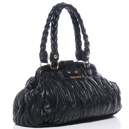 Miu Miu Nappa Matelasse Coffer Frame Tote Black 3 of 7