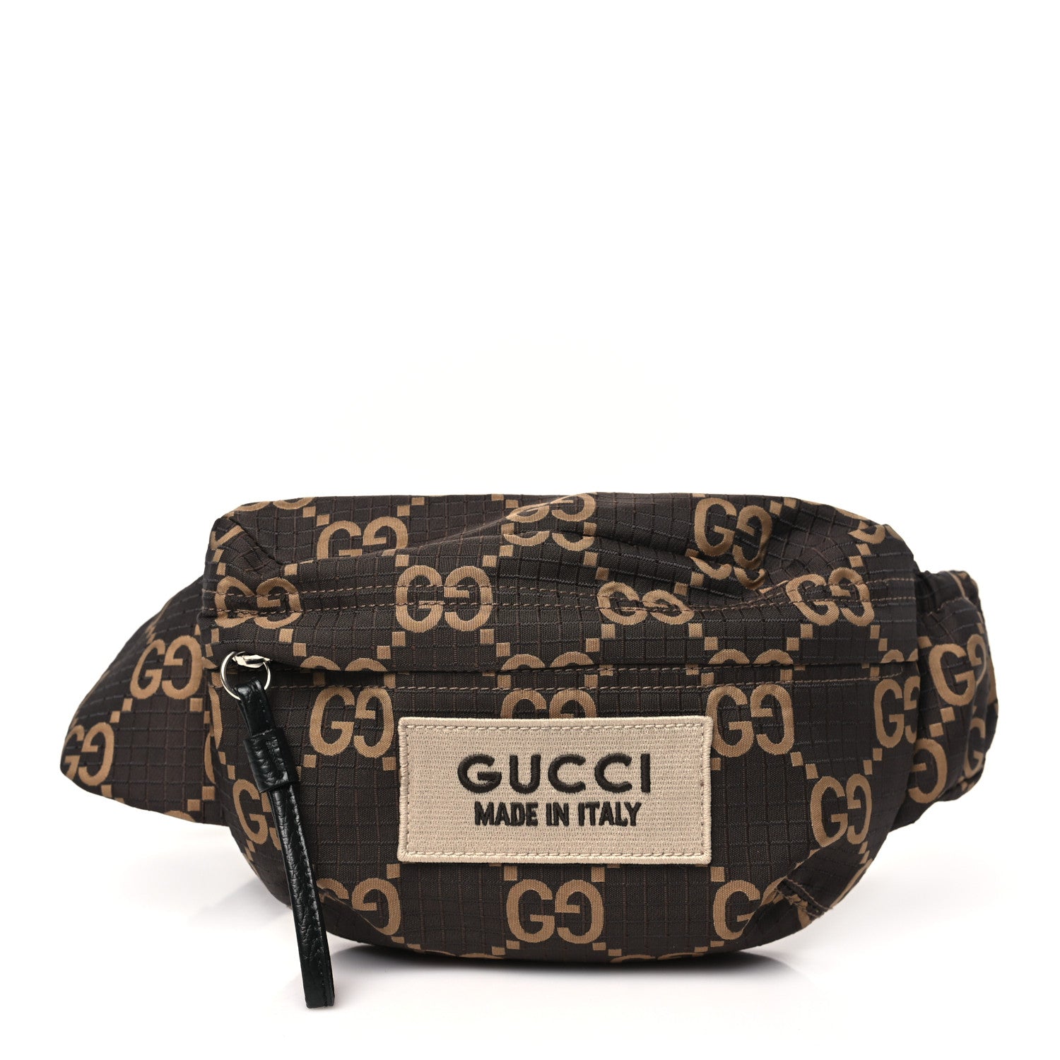 Gucci Recycled Polyester Monogram Jumbo GG Belt Bag Ebony Beige 1 of 10