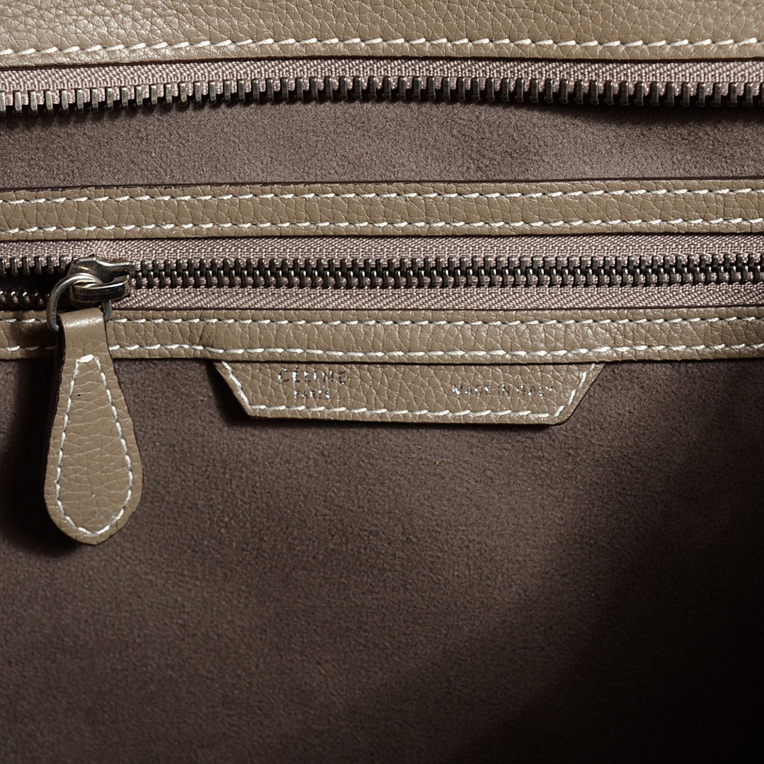 Celine Drummed Calfskin Mini Luggage Souris 5 of 8