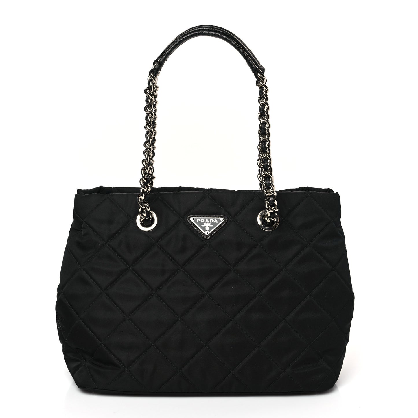 Nylon Tessuto Impuntu Quilted Tote Black