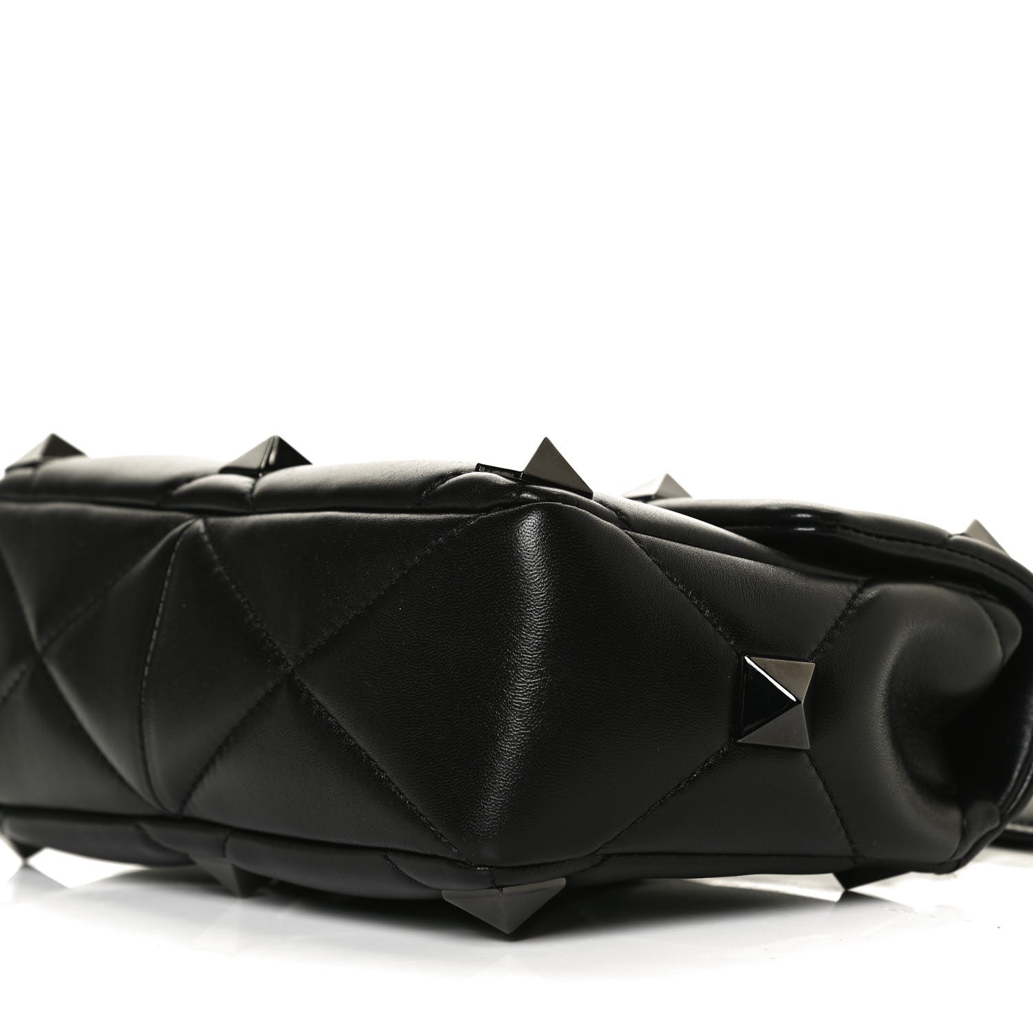 Valentino Garavani Nappa Monochrome Medium Roman Stud Shoulder Bag Black 9 of 10