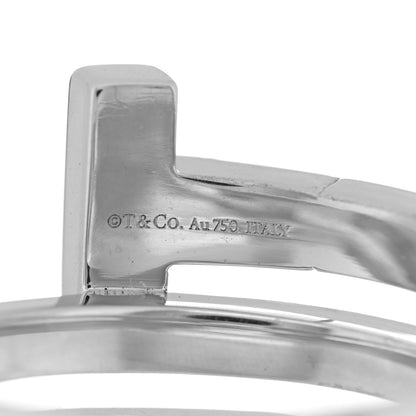Tiffany 18K White Gold Diamond T Square Wrap Ring 54 7 4 of 5