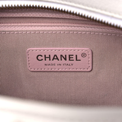 Chanel Patent Goatskin Quilted Medium Gabrielle Hobo White 6 of 10
