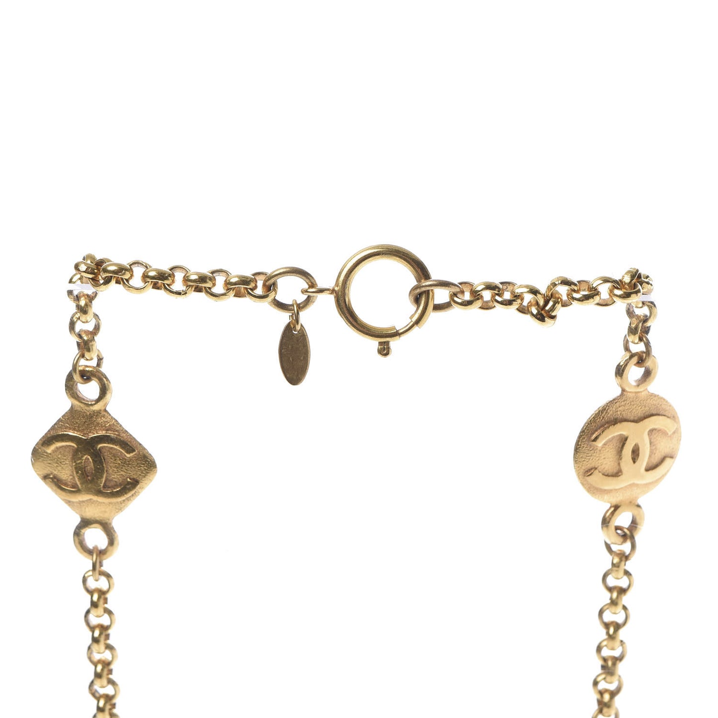 CC Medallion Chain Necklace Gold