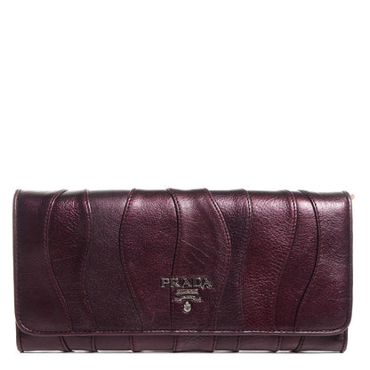 Prada Nappa Mordore Stripes Continental Wallet Lampone 1 of 10