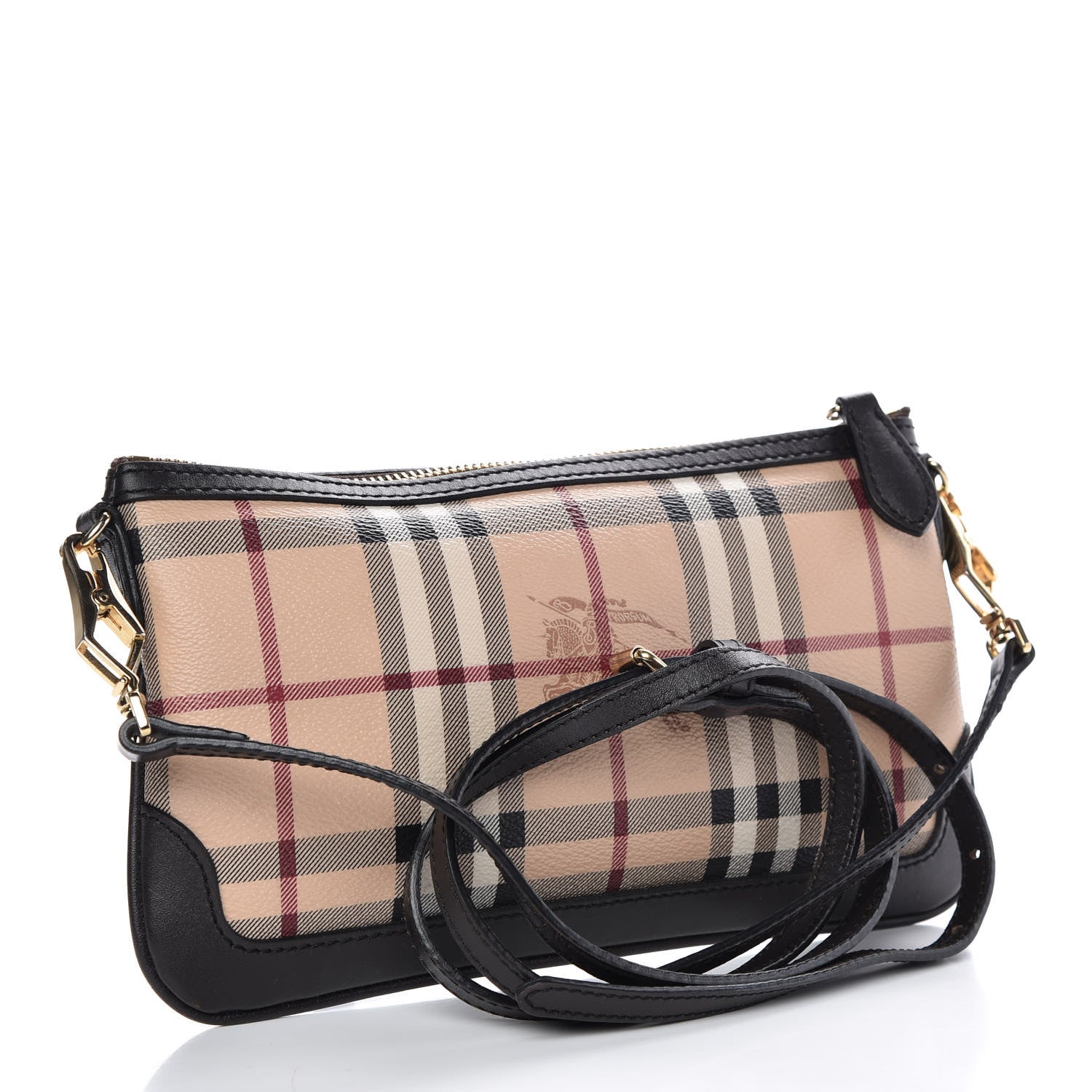 Burberry Haymarket Check Small Peyton Crossbody Clutch Bag Chocolate 3 of 8