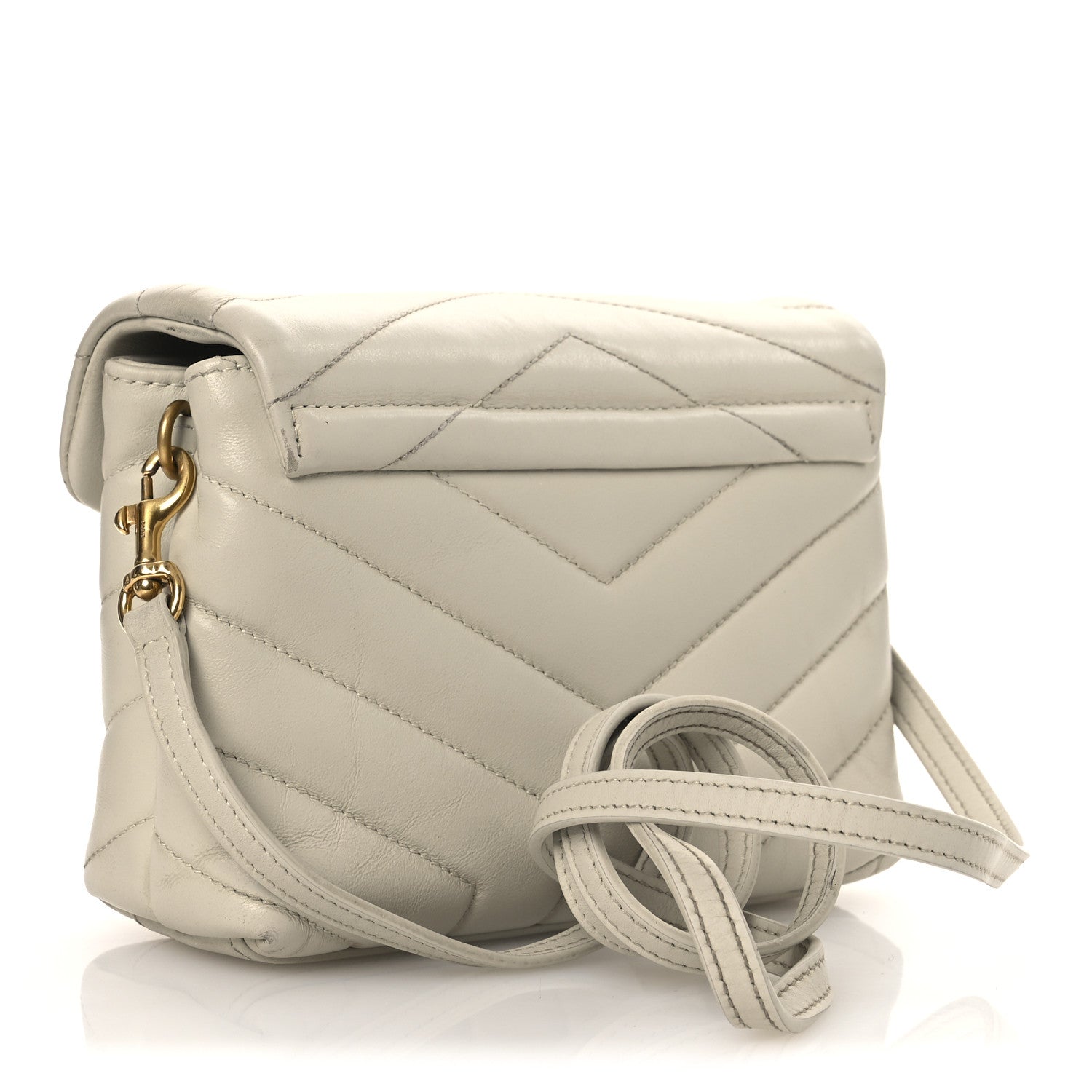 Saint Laurent Calfskin Y Quilted Monogram Toy Loulou Crossbody Bag Crema Soft 3 of 14