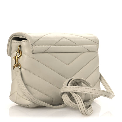 Saint Laurent Calfskin Y Quilted Monogram Toy Loulou Crossbody Bag Crema Soft 3 of 14