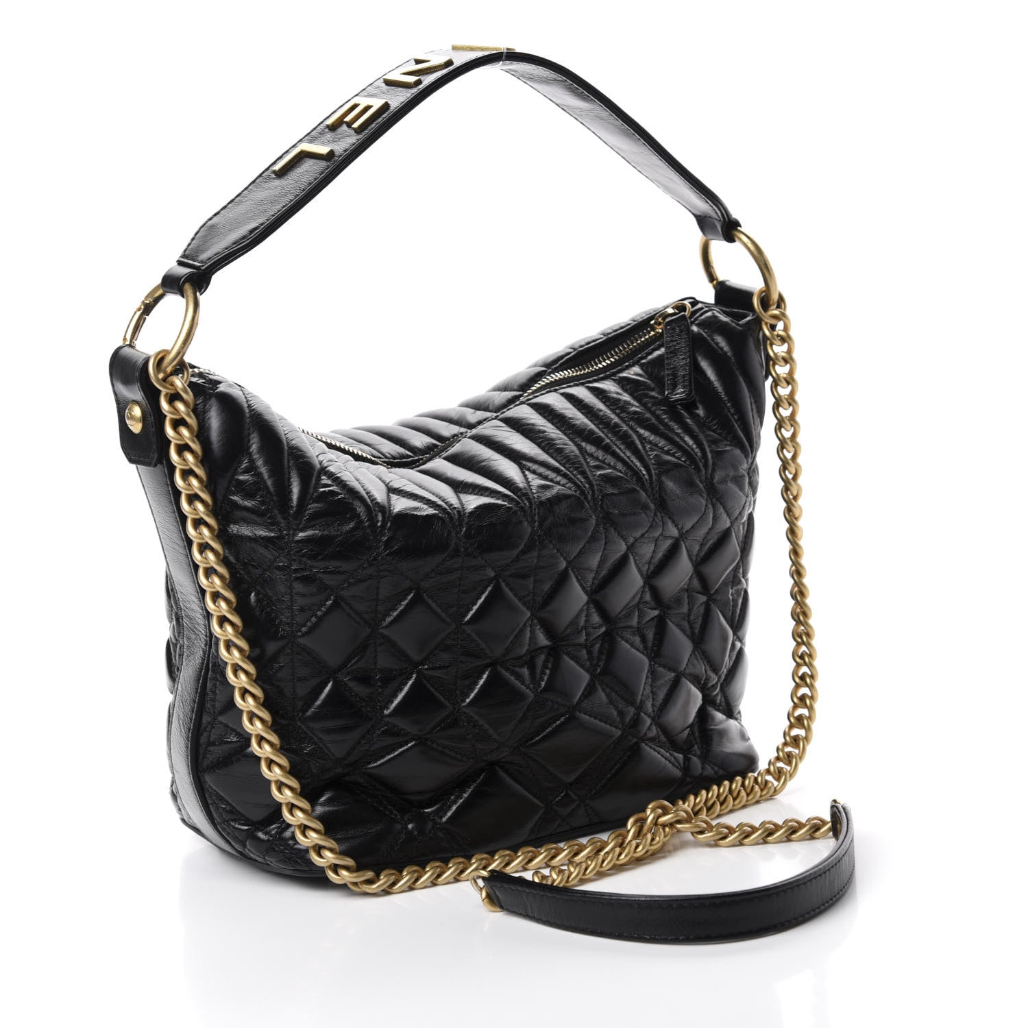 Chanel Glazed Calfskin Quilted State Of The Art Hobo Black 3 of 12
