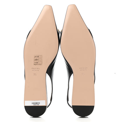 Gucci Malaga Kid Nappa Zumi Slingback Flats 35 Black 5 of 10