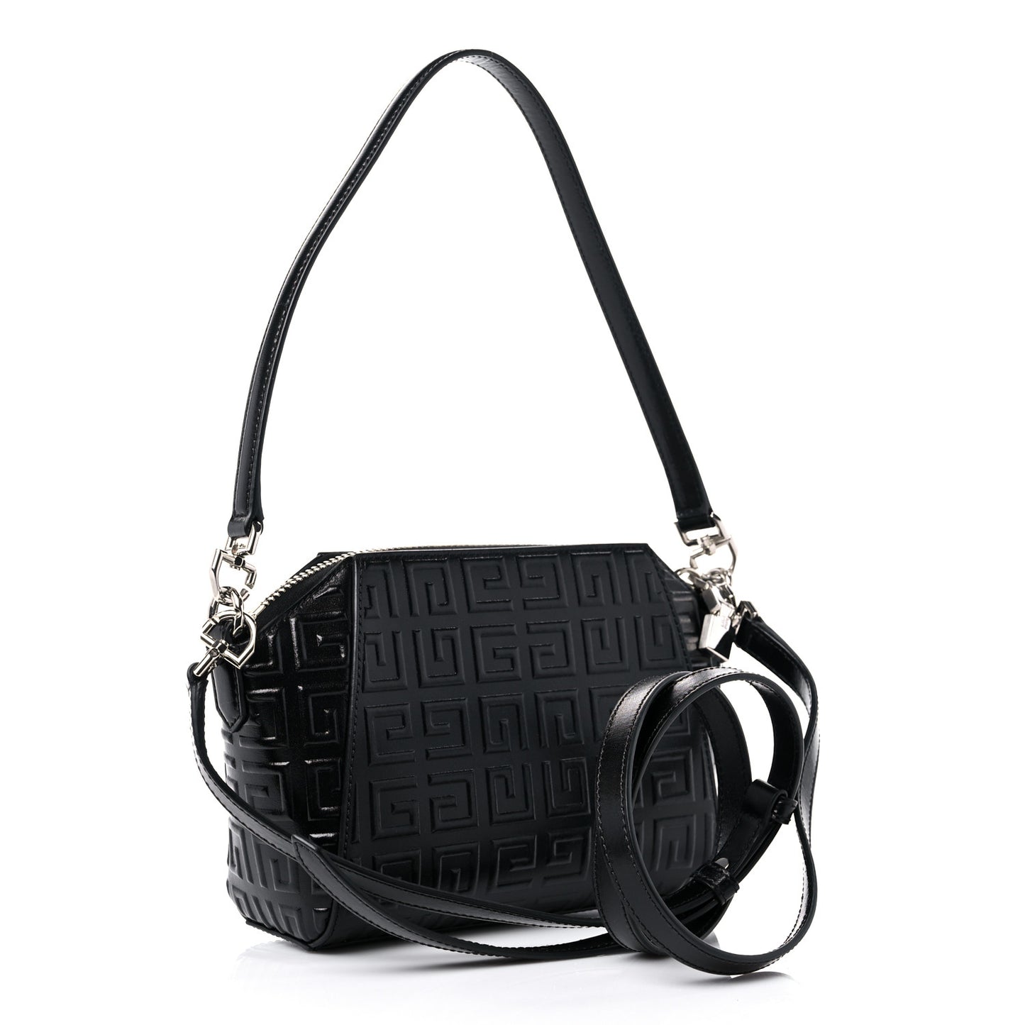 Calfskin Logo Embossed XS Antigona 4G Black