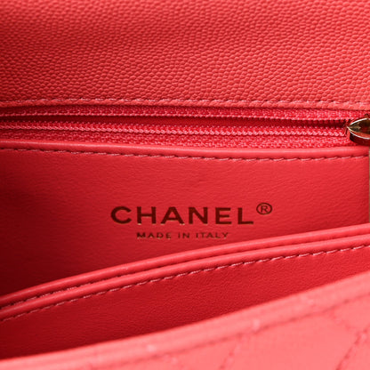 Chanel Caviar Lizard Embossed Quilted Mini Coco Handle Flap Pink 6 of 11