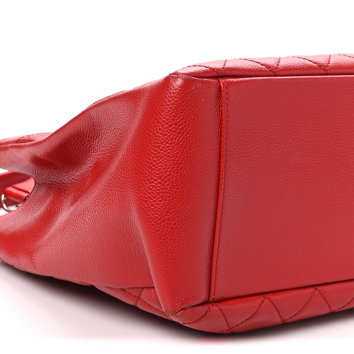 Chanel Caviar Quilted Grand Shopping Tote GST Red 9 of 10