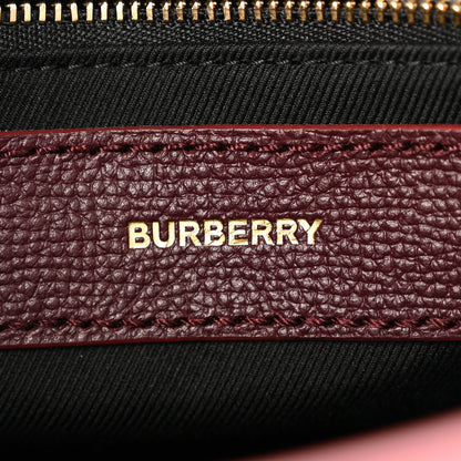 Burberry Grainy Calfskin House Check Small Banner Tote Mahogany Red 6 of 11