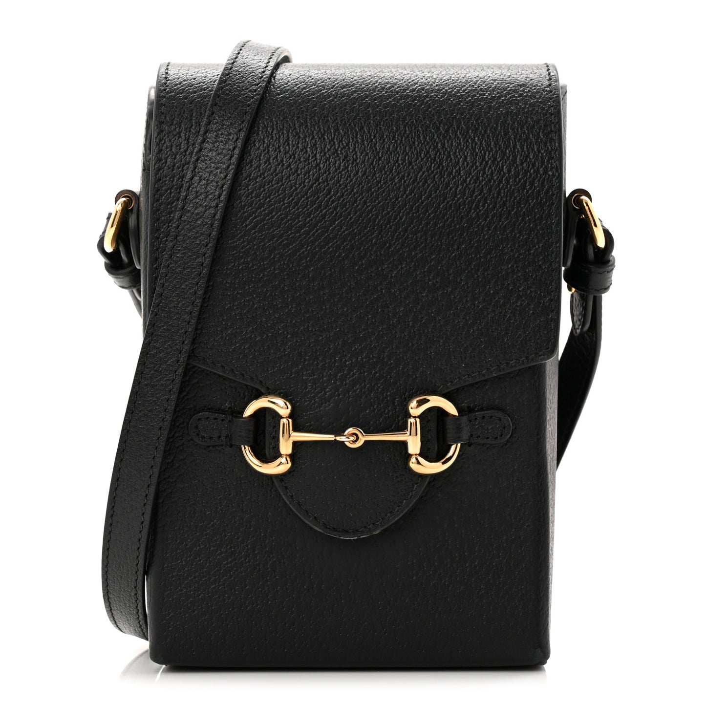 Dollar Calfskin Vertical Horsebit 1955 Crossbody Bag Black
