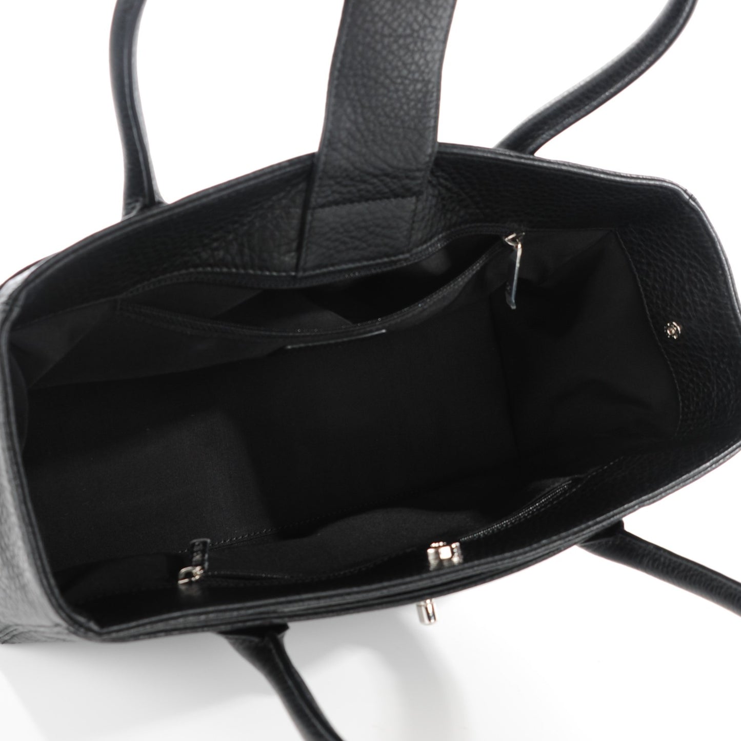 Calfskin Small Cerf Executive Shopper Tote Black
