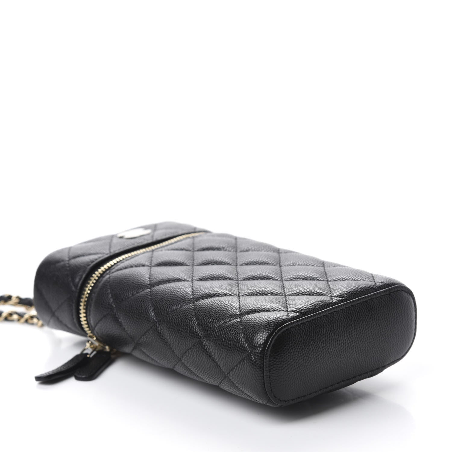 Chanel Caviar Quilted Phone Holder With Chain Black 4 of 11