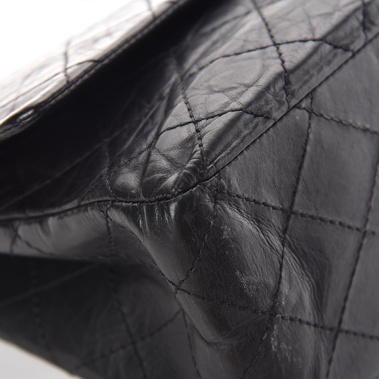 Aged Calfskin Quilted 2.55 Reissue 227 Flap Black