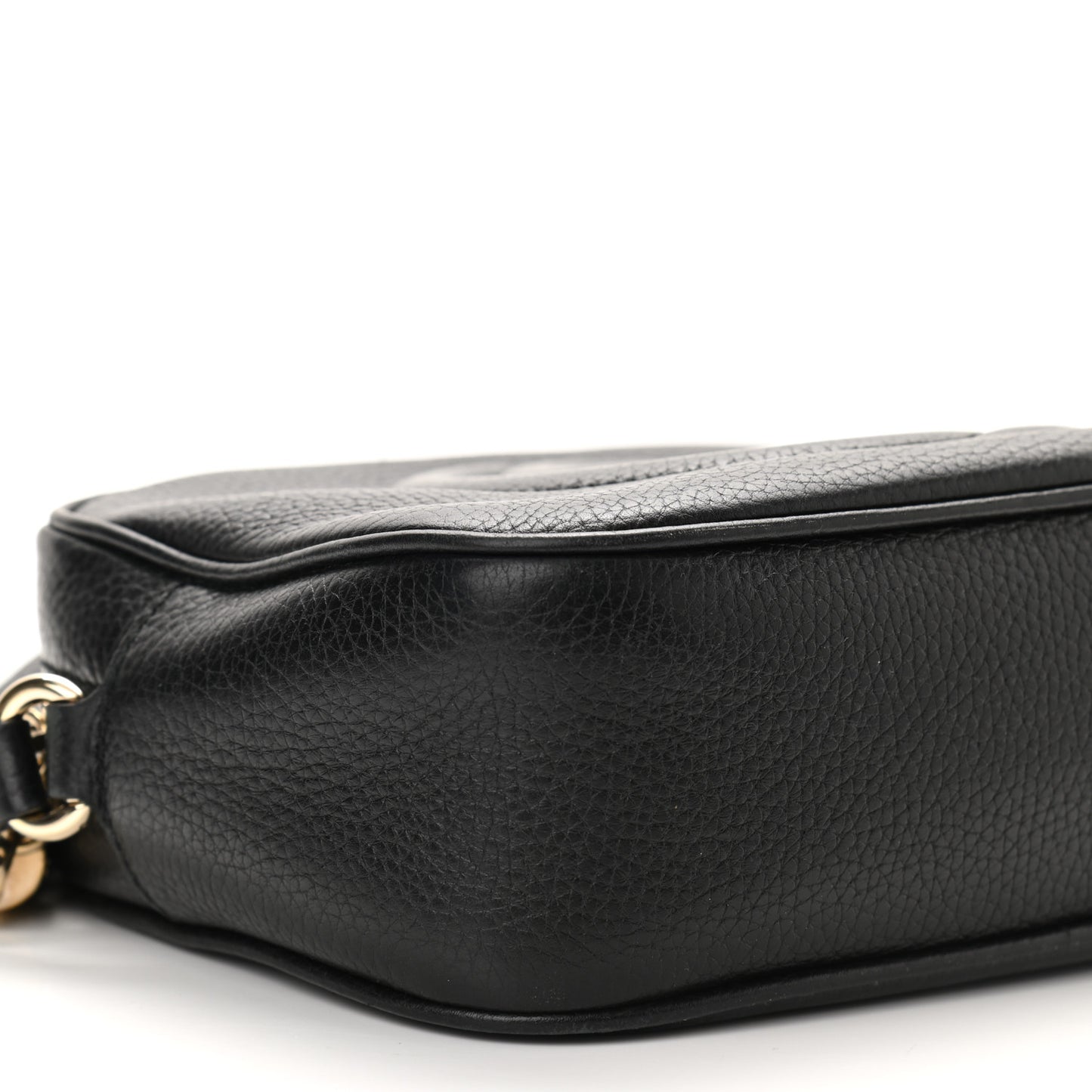 Pebbled Calfskin Small Soho Disco Bag Black