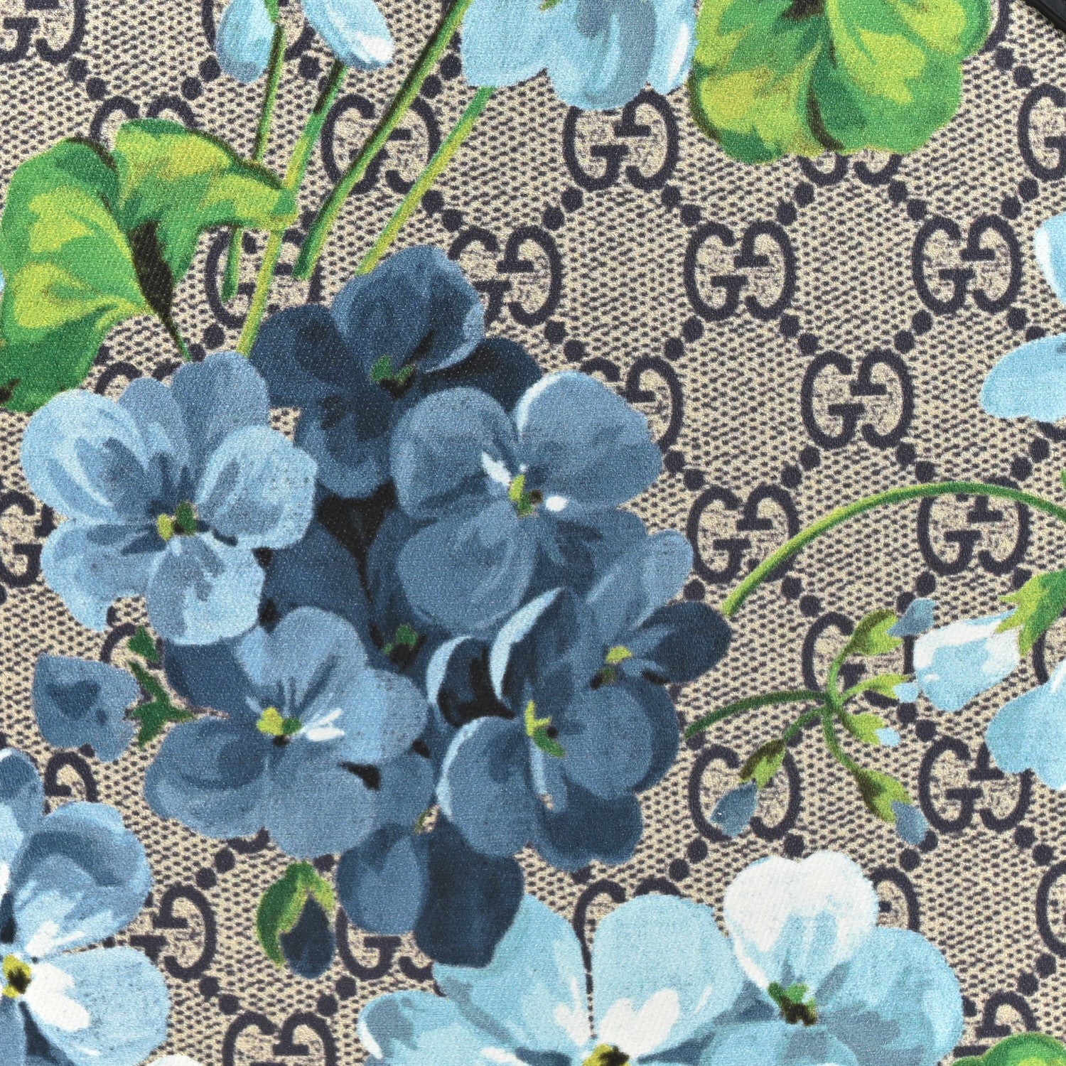 Gucci GG Supreme Monogram Blooms Medium Reversible Tote Beige Blue 10 of 22