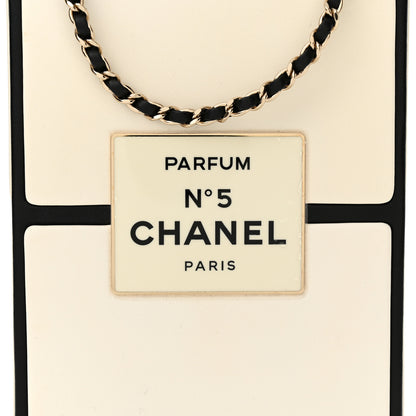 Chanel Lambskin No. 5 Perfume Box Evening Clutch White Black 8 of 11