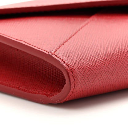 Prada Saffiano Metal Wallet With Chain Fuoco 9 of 12