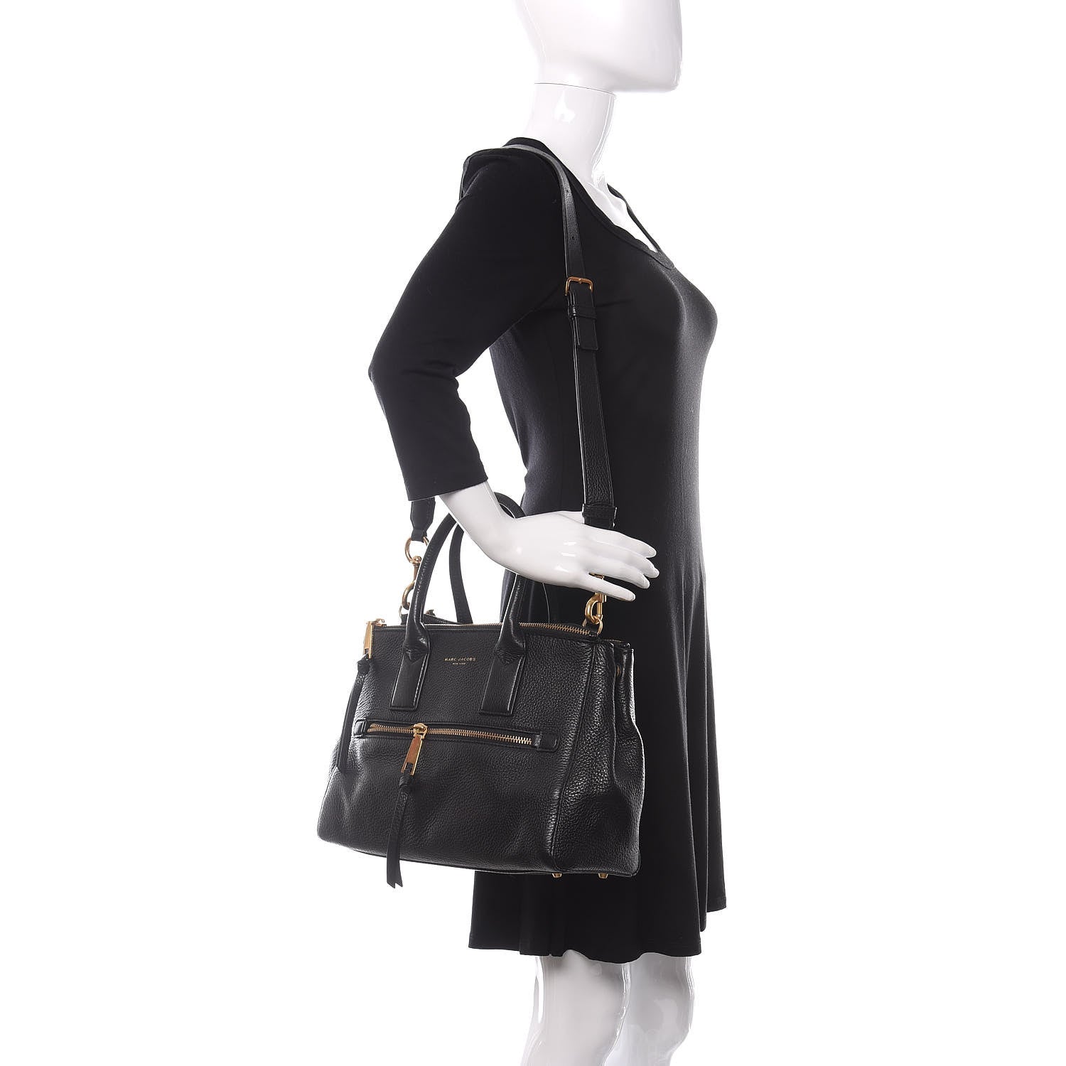 Marc Jacobs Textured Calfskin Medium Incognito Satchel Black 2 of 9