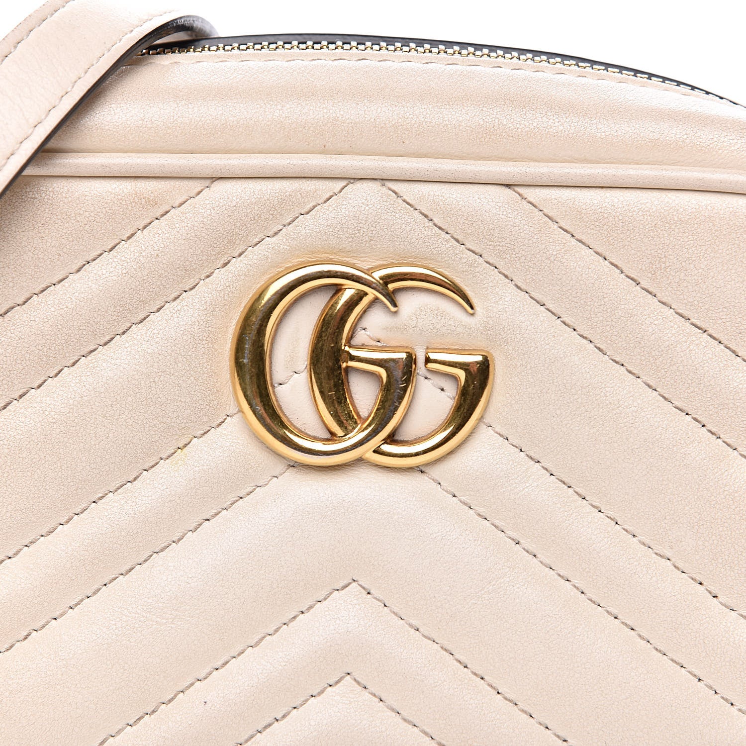 Gucci Calfskin Matelasse Mini GG Marmont Chain Shoulder Bag White 11 of 19